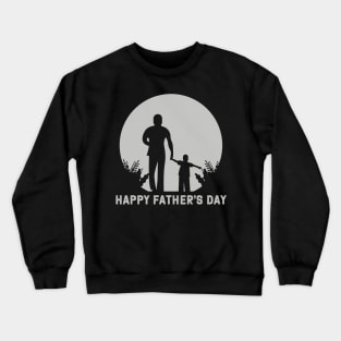 Father's Day Silhouette Tee - Distressed "Happy Father's Day" Shirt, Perfect Gift for Dad on His Special Day Crewneck Sweatshirt